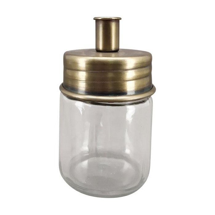 CANDELIERE GOLD METALLO E VETRO 11X11X16.5